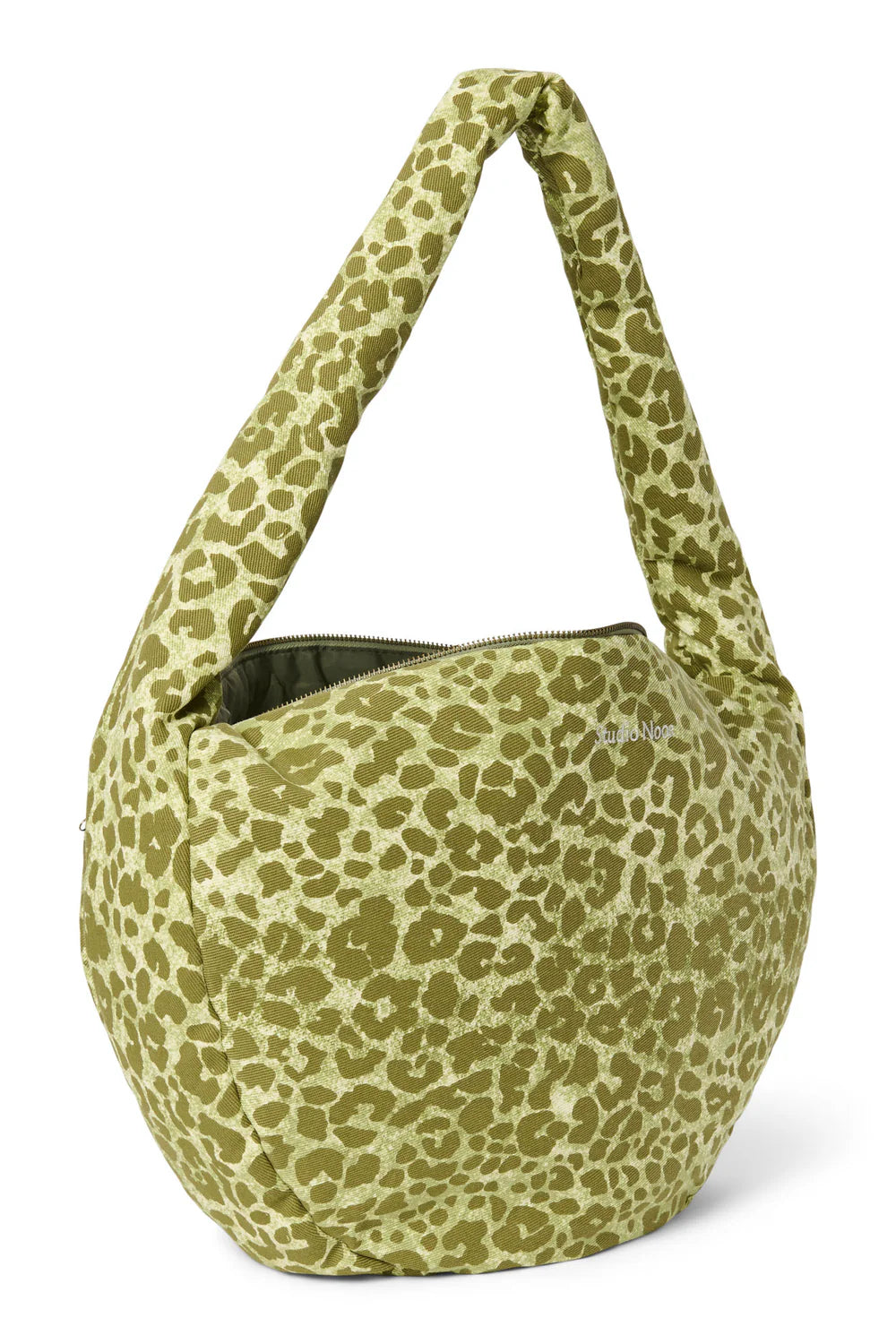 Green Leopard Cotton Cross Body Bag