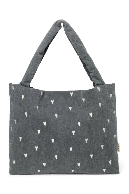 Grey Denim Mom Bag