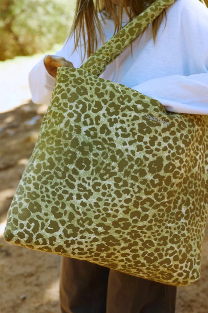 Brown Leopard Cotton Mom Bag