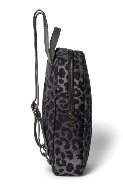 Red Leopard Puffy Mini Backpack