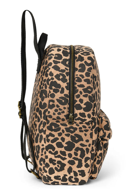 Green Leopard Cotton Midi Backpack