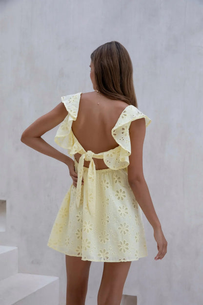 True Blooms Mini Dress Gelb