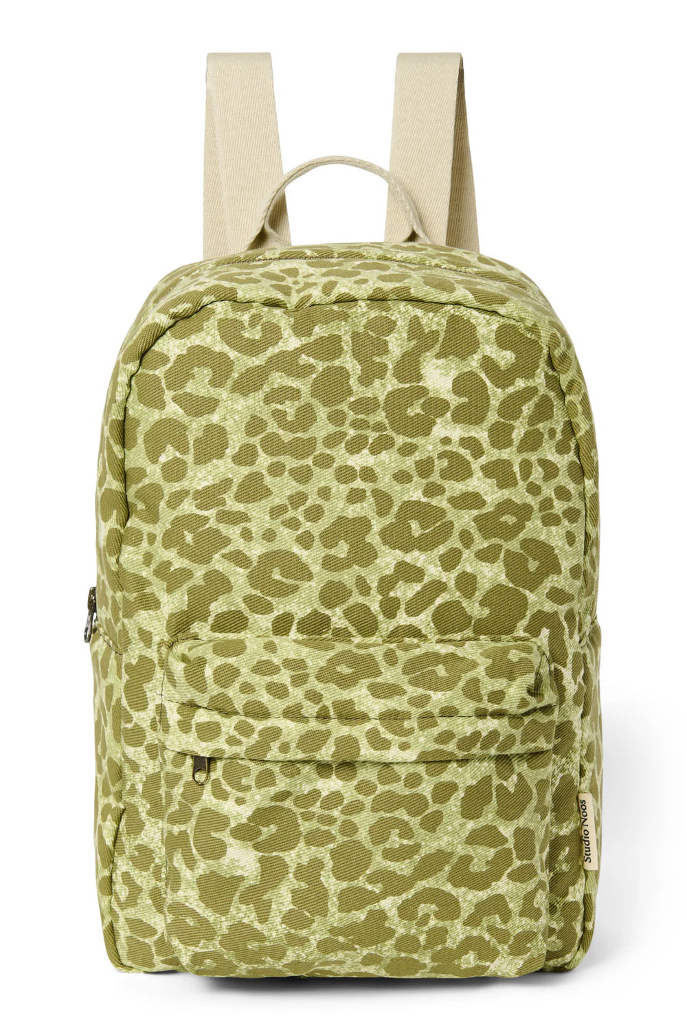 Green Leopard Cotton Midi Backpack