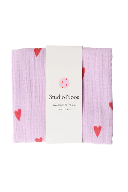 Purple Hearts Swaddle Print Medium