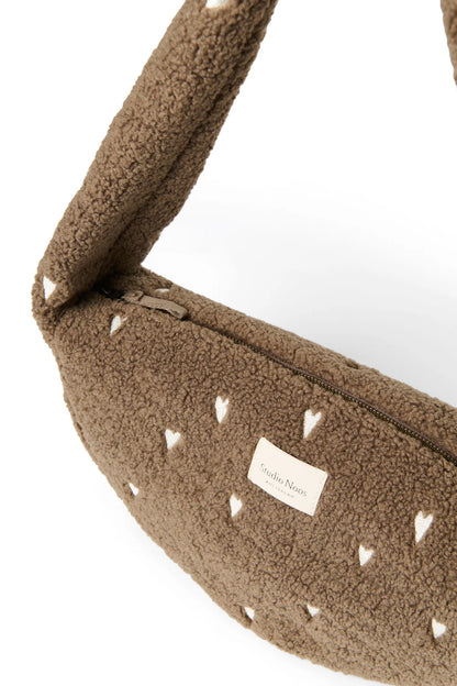 Brown Hearts Teddy Mini Cross Body Bag