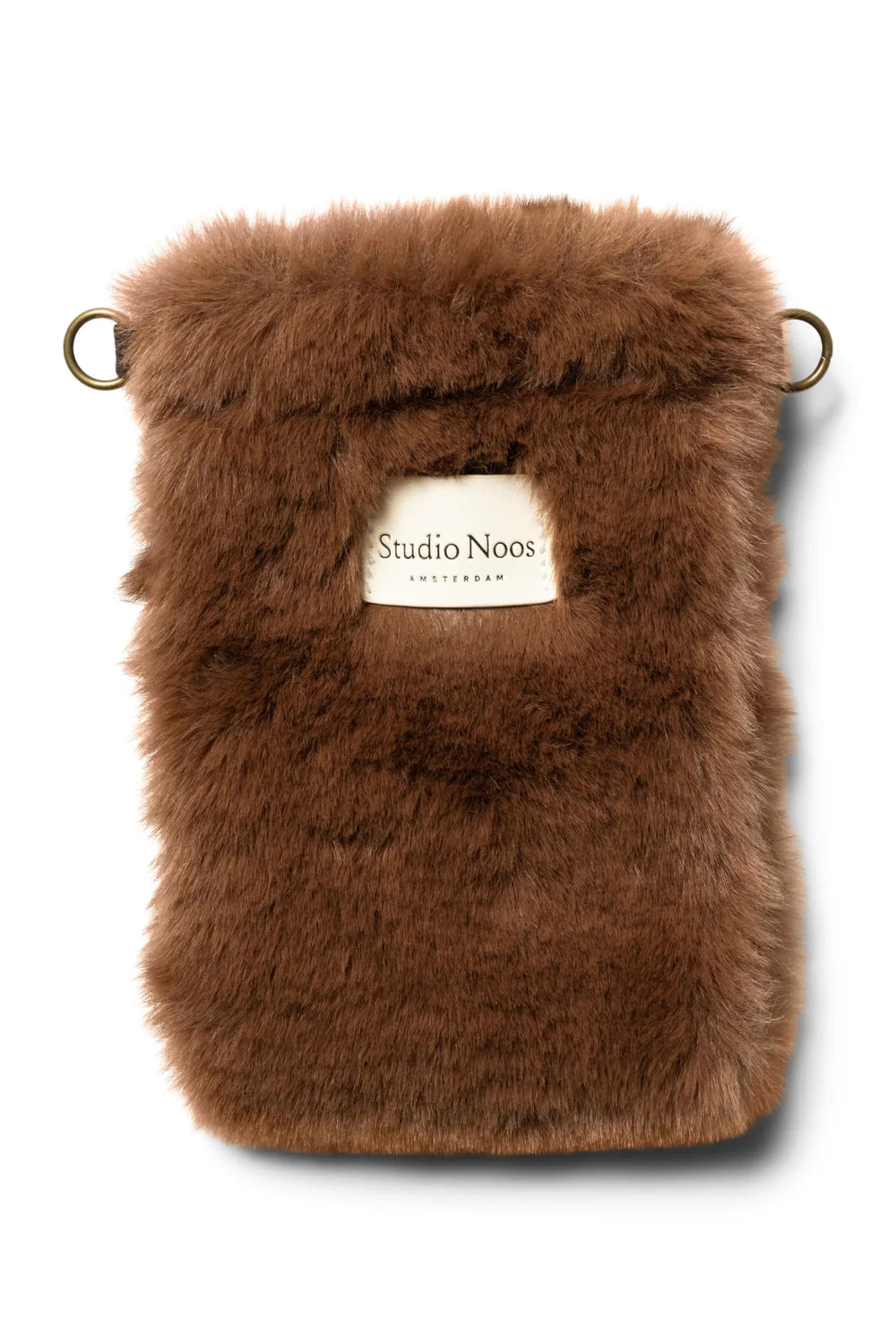 Brown Faux Fur Phone Bag