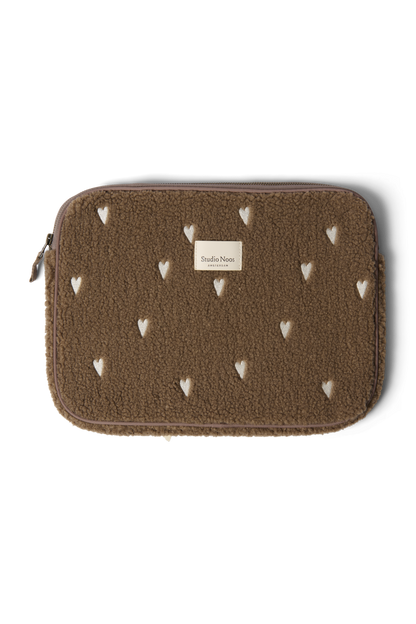 Teddy Laptop Sleeve 13 Inch | Brown Hearts