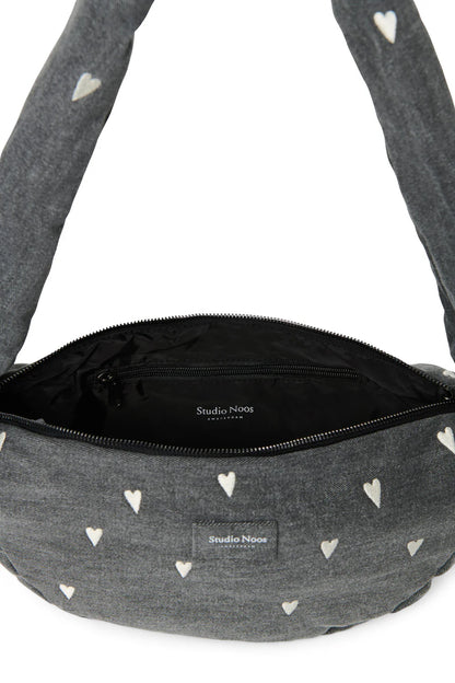 Grey Denim Mini Cross Body Bag