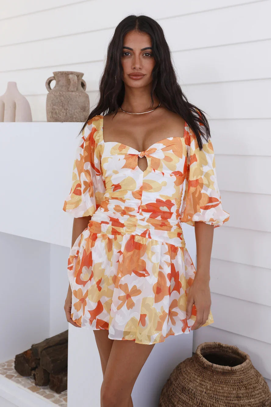 Gänseblümchenkleid Orange