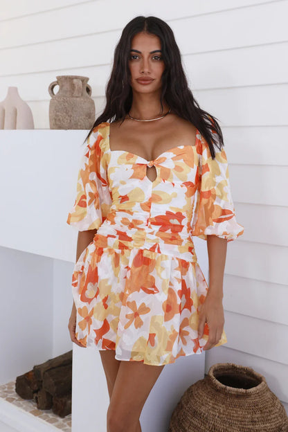 Gänseblümchenkleid Orange