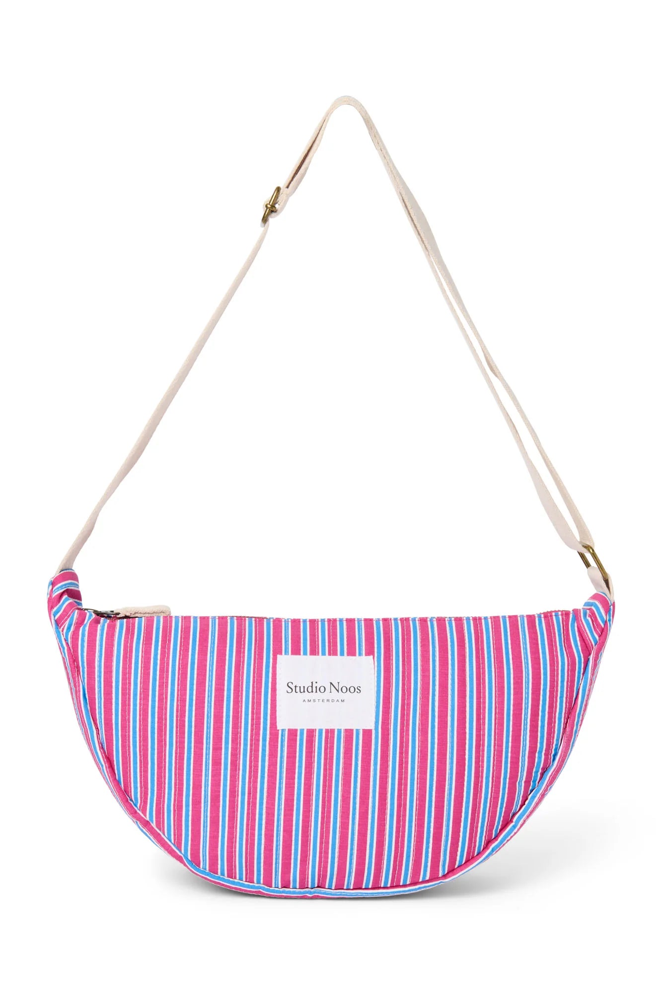Poplin Striped Adult Fanny Pack | Raspberry