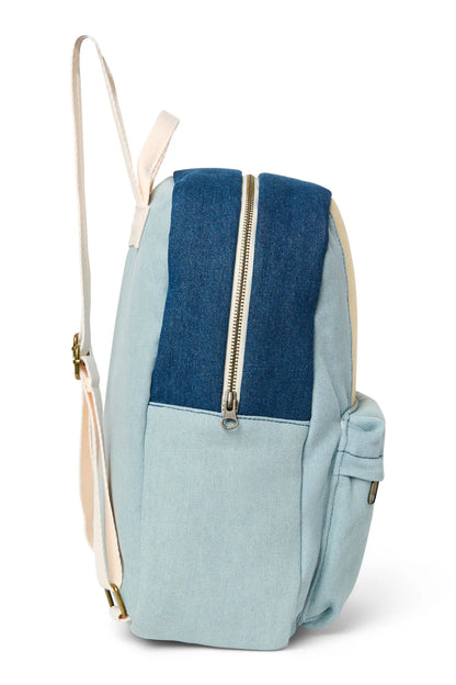 Denim Patchwork Midi Backpack