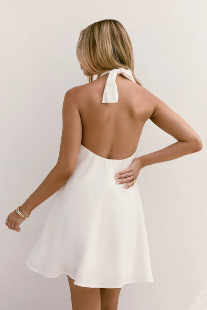 Coconut Sips Neckholder-Minikleid Weiß