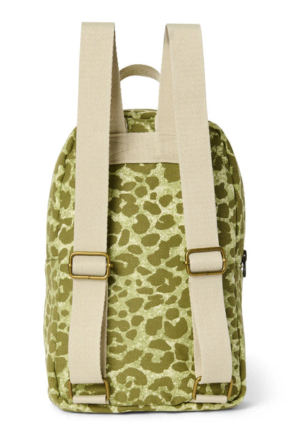 Brown Leopard Cotton Mini Backpack