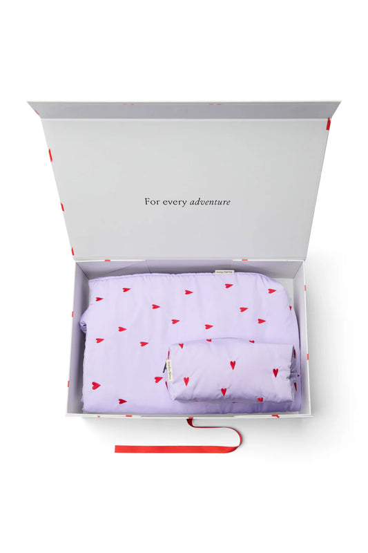 Purple Hearts Klassisches, flauschiges Geschenkset