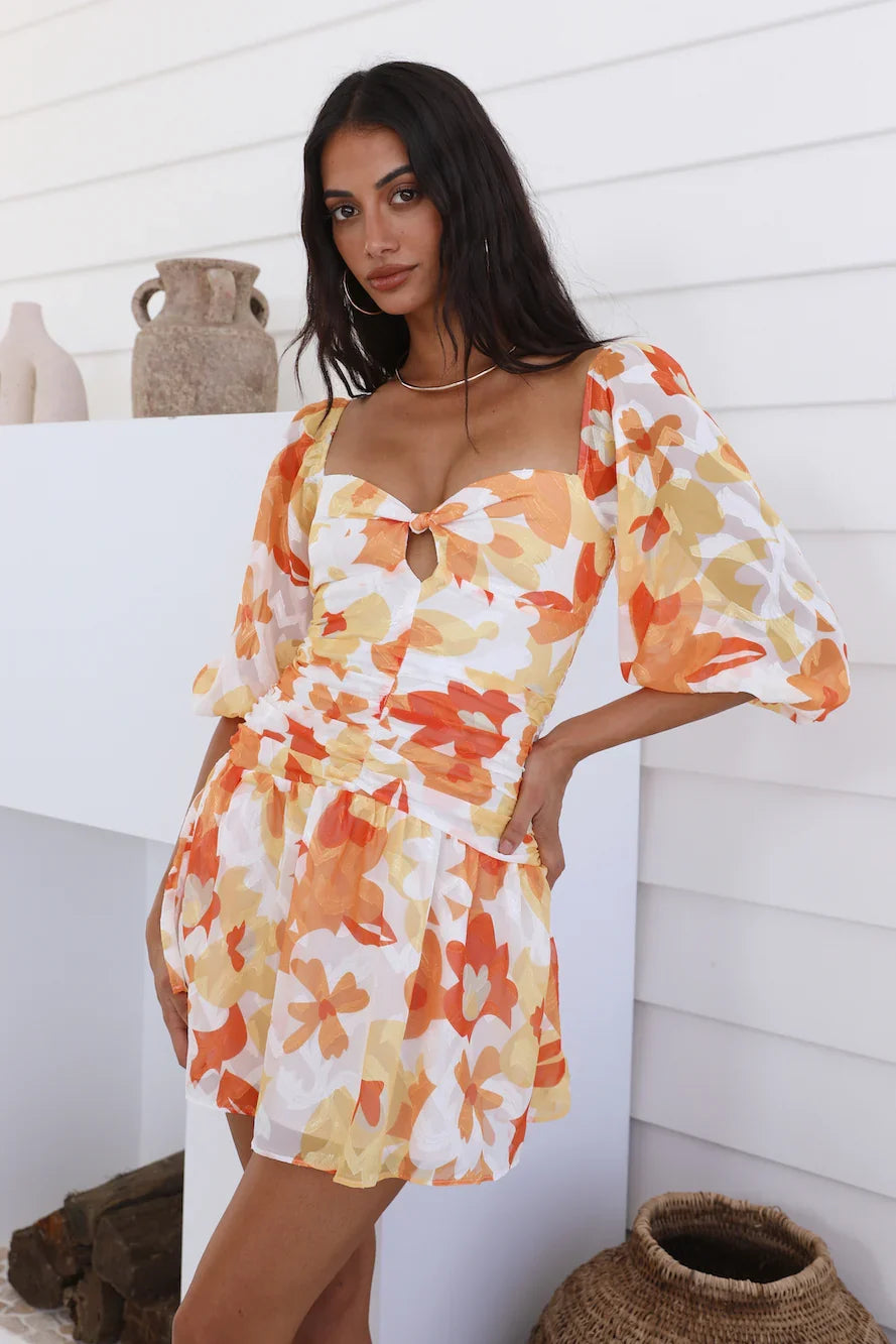 Gänseblümchenkleid Orange