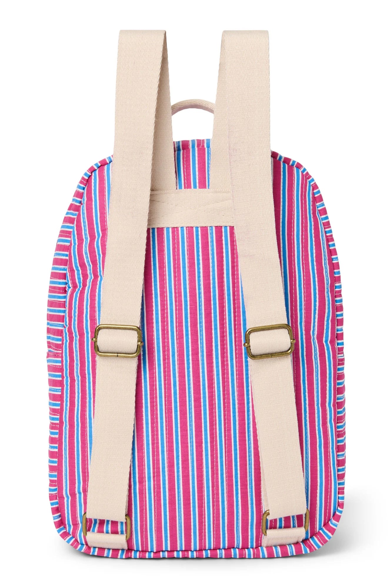 Poplin Striped Midi Backpack | Raspberry