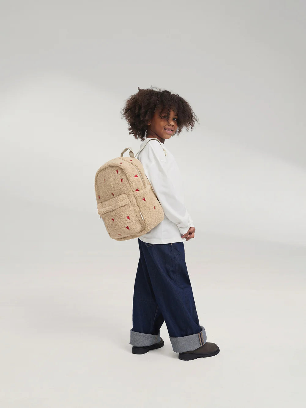 Ecru Hearts Teddy Midi Backpack