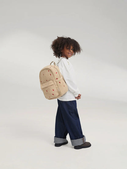 Brown Hearts Teddy Midi Backpack