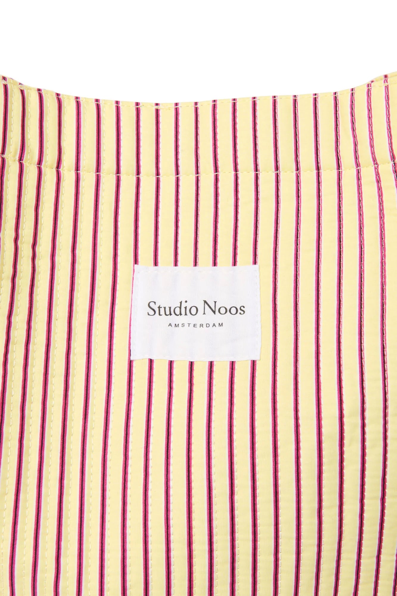 Poplin Striped Mom Bag | Butter Yellow