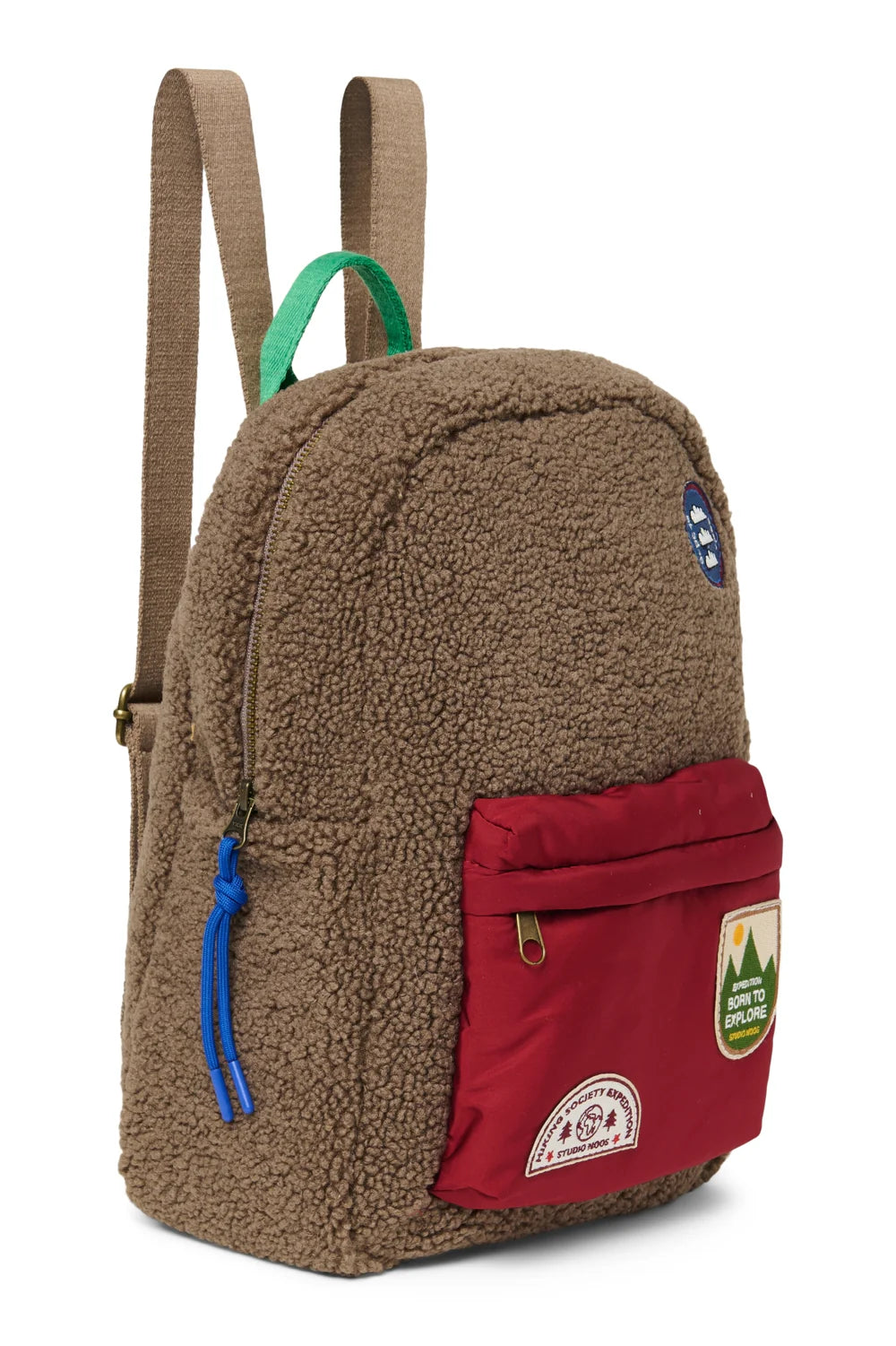 Brown/Burgundy Teddy Midi Backpack