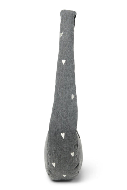 Grey Hearts Denim Mini Cross Body Bag