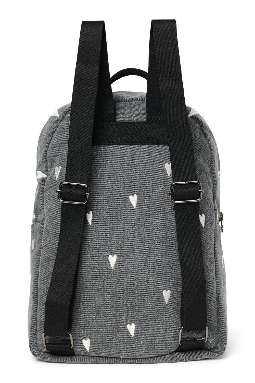 Grey Hearts Denim Midi Backpack