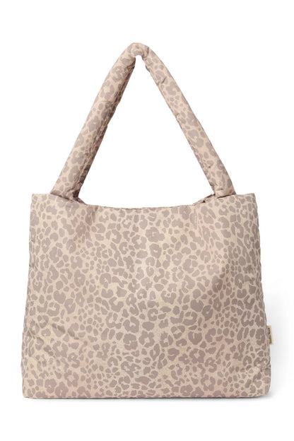 Beige Leopard Puffy Mom Bag