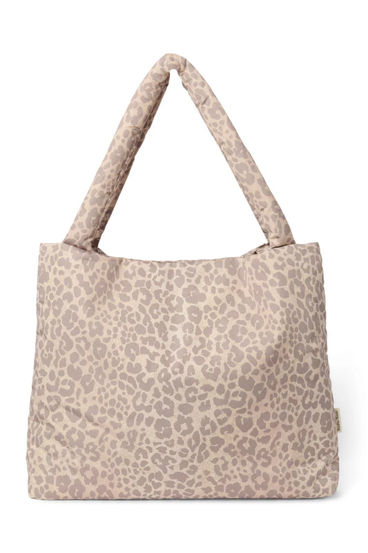 Beige Leopard Puffy Mom Bag