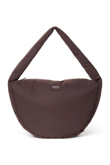 Brown Hearts Puffy Cross Body Bag