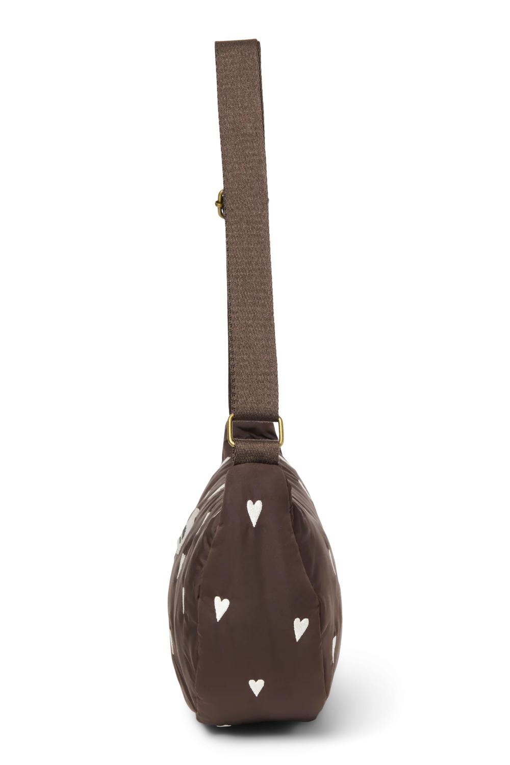 Brown Hearts Puffy Adult Fanny Pack