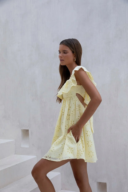 True Blooms Mini Dress Gelb