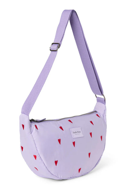 Light Blue Hearts Puffy Adult Fanny Pack