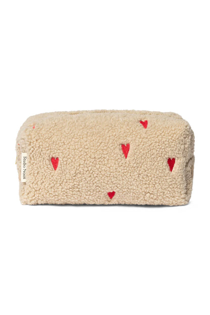 Brown Hearts Teddy Pouch