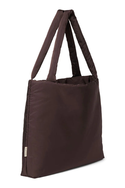 Brown Hearts Puffy Mom Bag