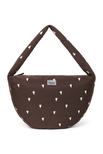 Purple Hearts Puffy Cross Body Bag