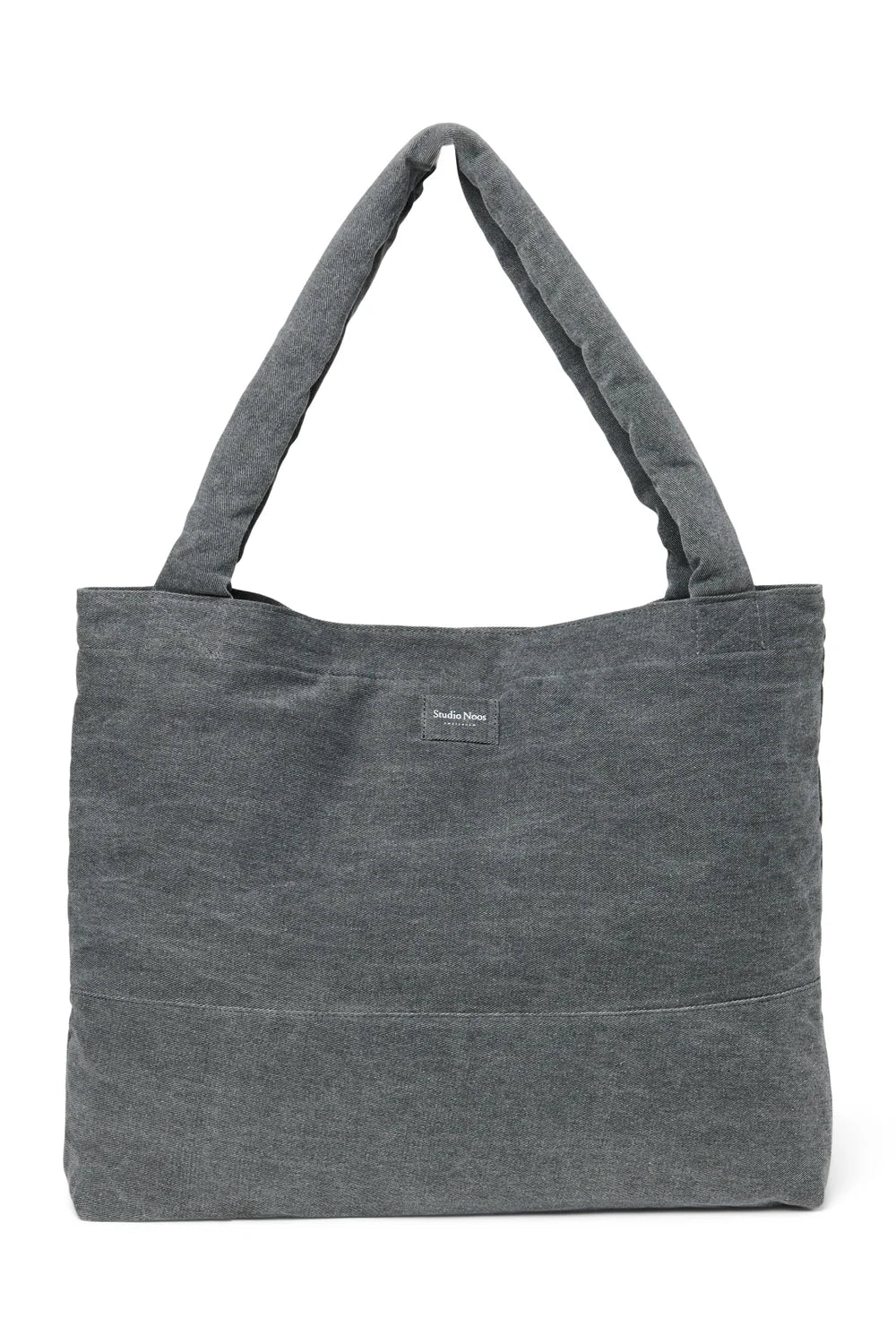 Grey Hearts Denim Mom Bag