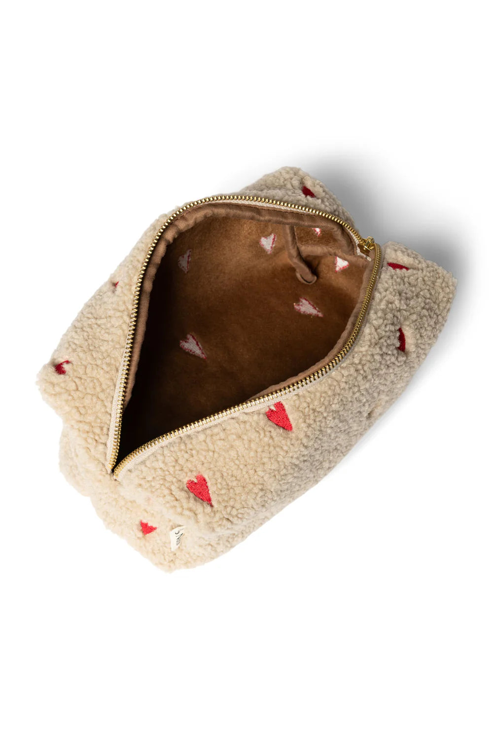 Brown Hearts Teddy Pouch