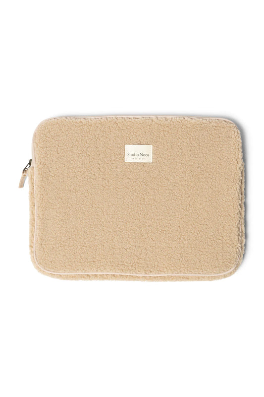 Laptop-Hülle Teddy-Optik Ecru 15 Zoll