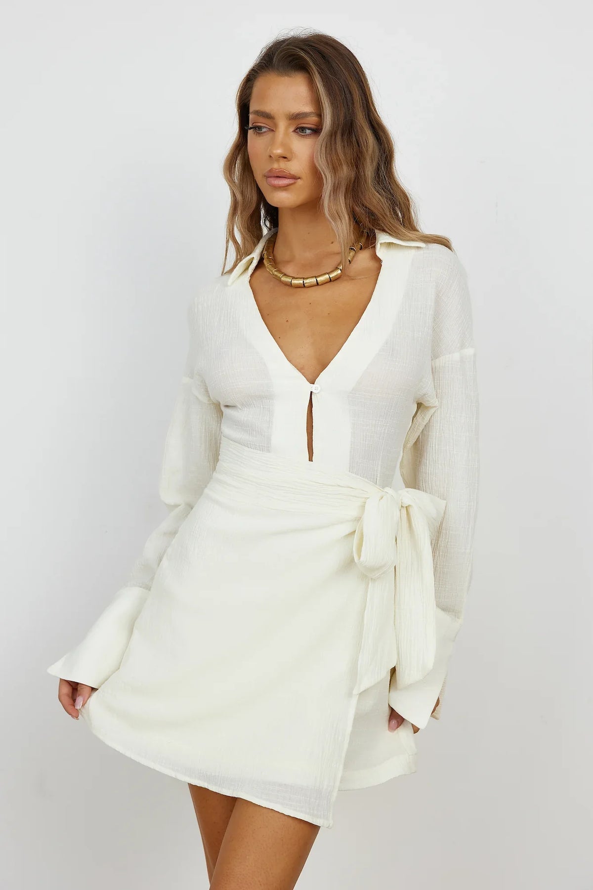Frühlingsblütenkleid Beige