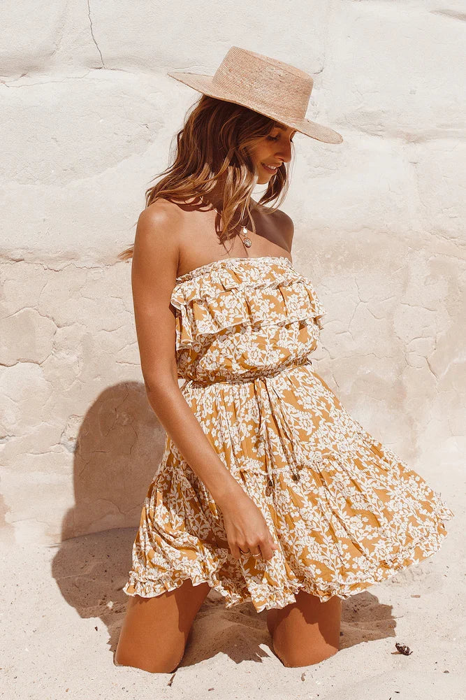 Runaway-Kleid Senf