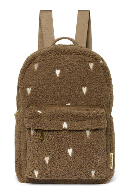 Brown Hearts Teddy Midi Backpack