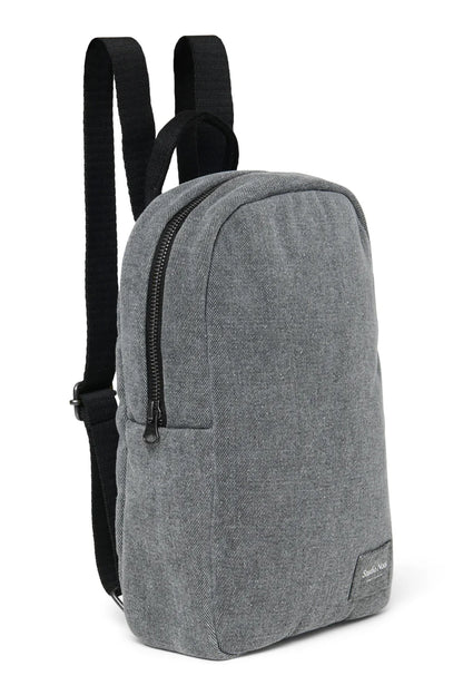 Grey Hearts Denim Mini Backpack