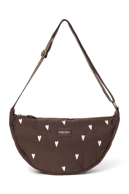 Braune Herzen Puffy Bauchtasche für Erwachsene