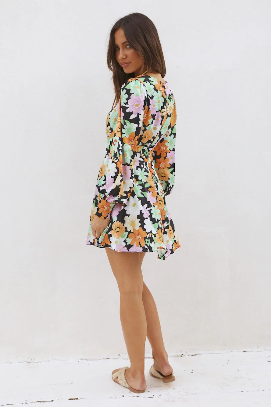 Black Velvet Dress Floral