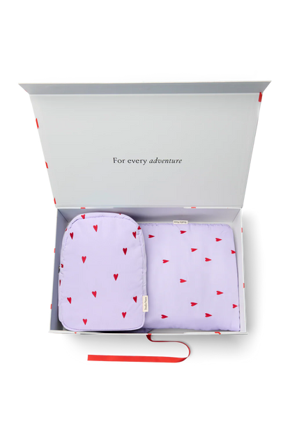 Purple Hearts Matching Puffy Gift Set