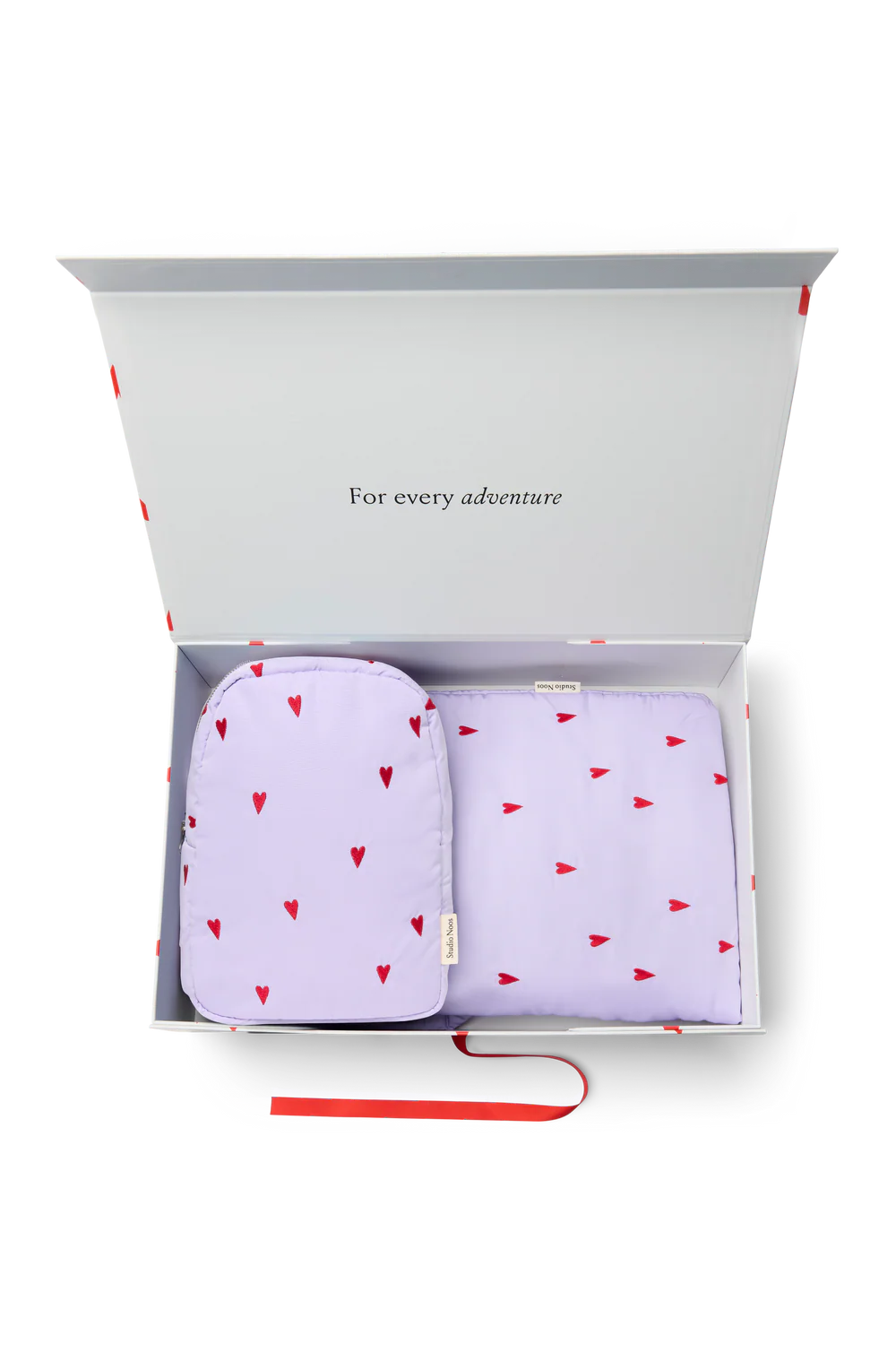 Light Blue Hearts Matching Puffy Gift Set