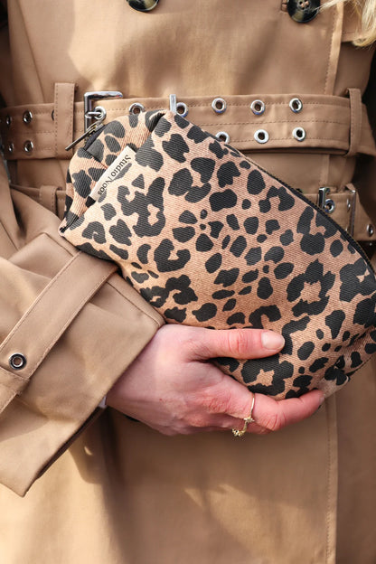 Green Leopard Cotton Pouch