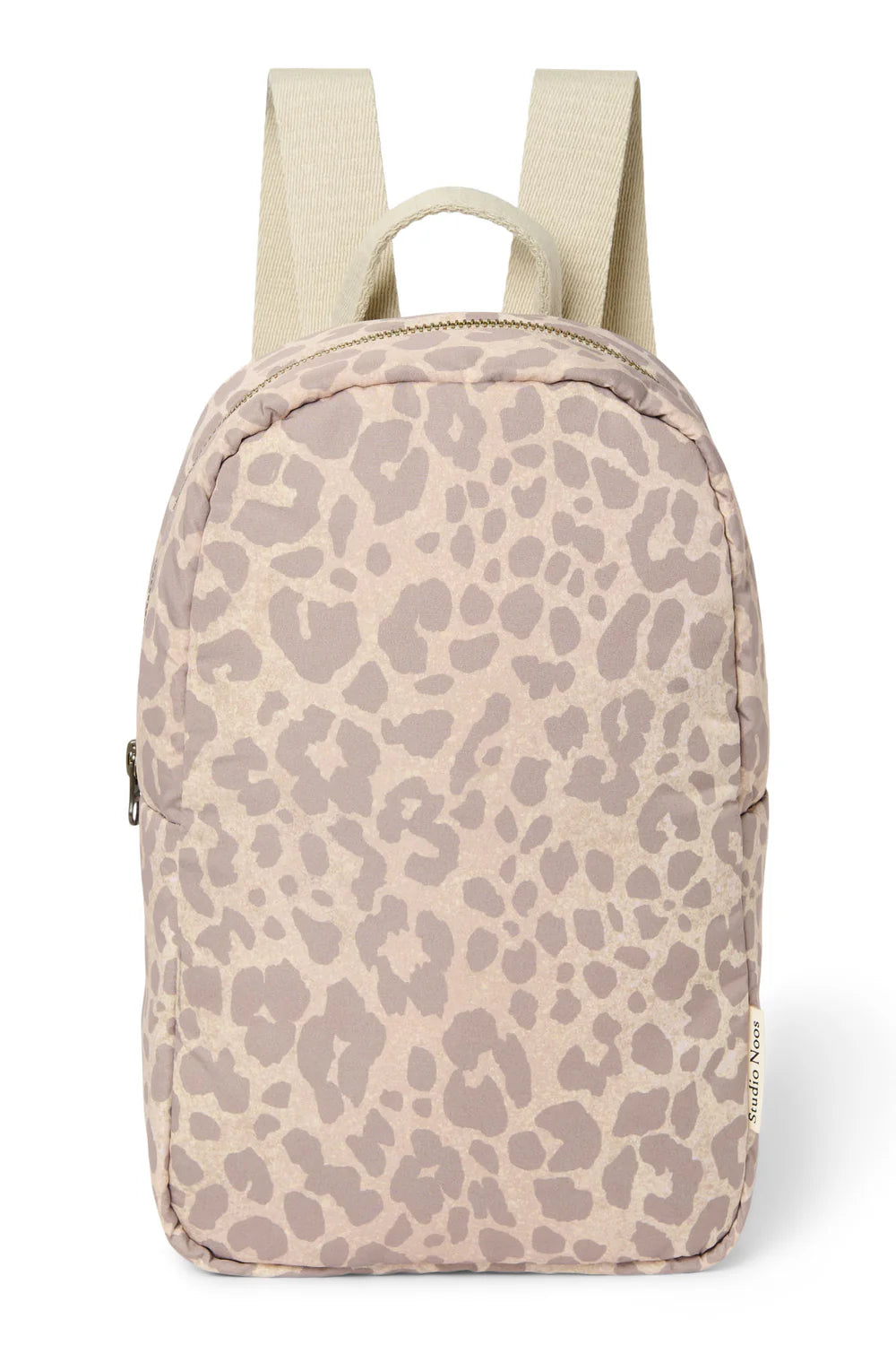 Beige Leopard Puffy Mini Backpack