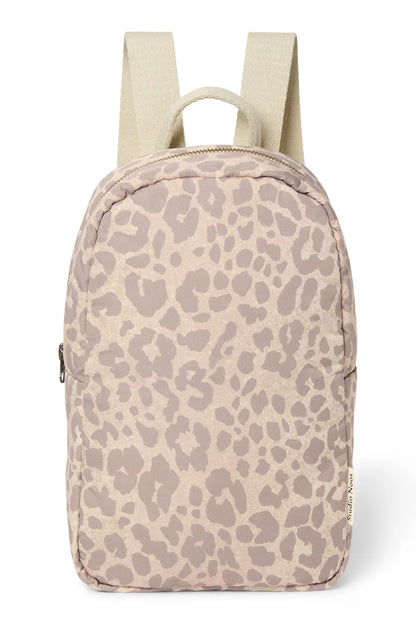Beige Leopard Puffy Mini Backpack